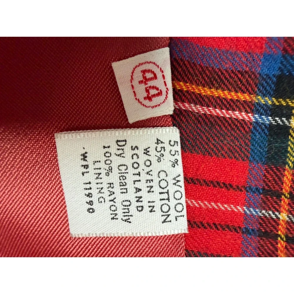 Vintage Viyella Mens Red Plaid Wool Blend Vest in Scotland Tartan Waistcoat 44